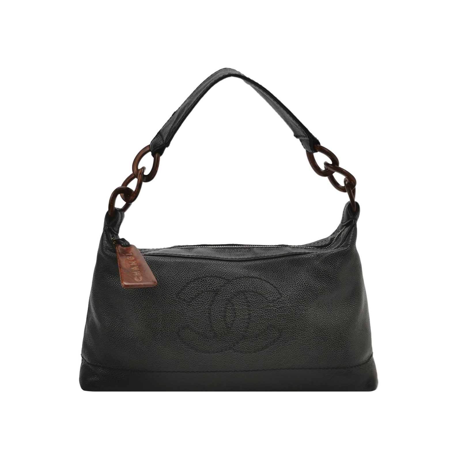 Chanel Caviar Leather CC Logo Hobo Bag