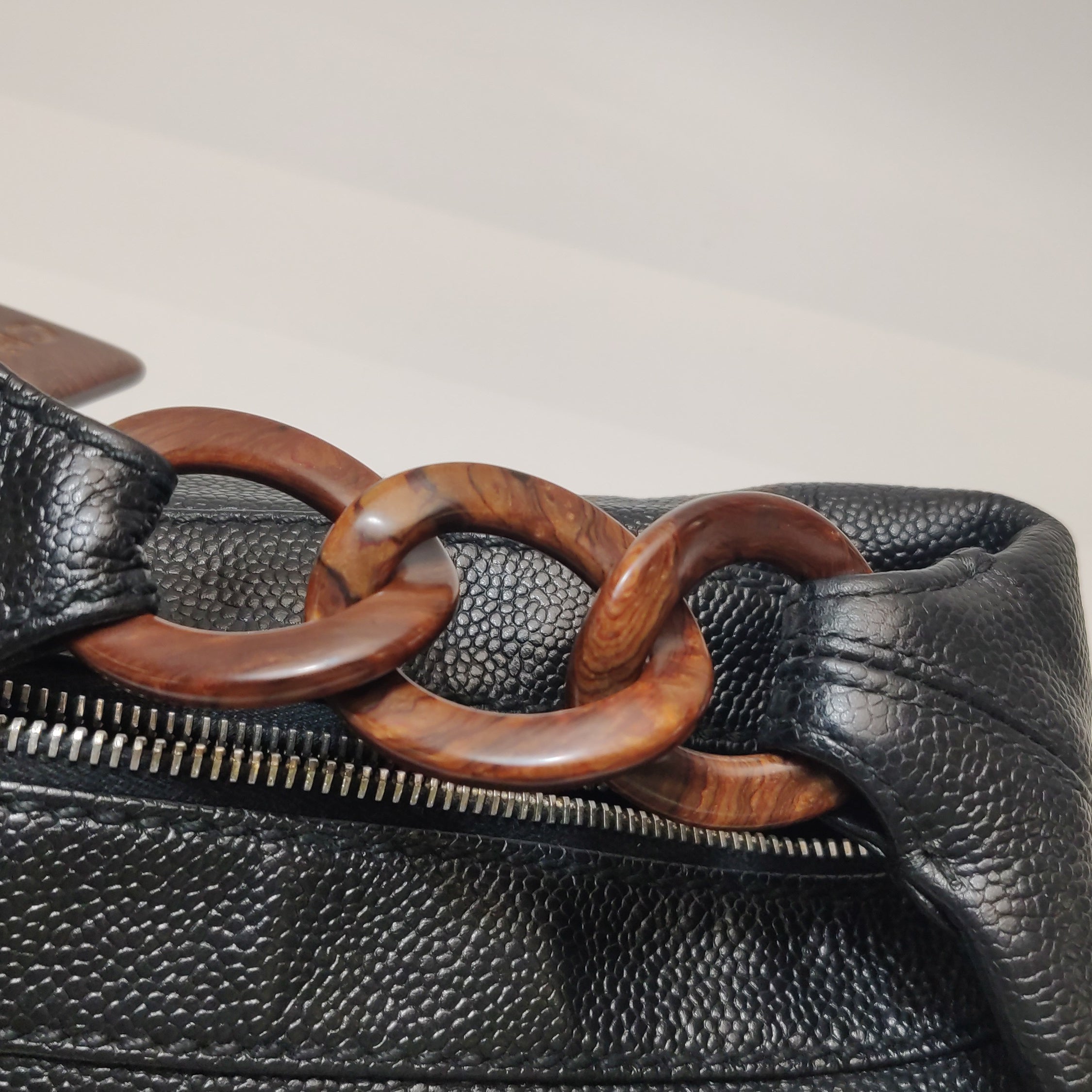 Chanel Caviar Leather CC Logo Hobo Bag