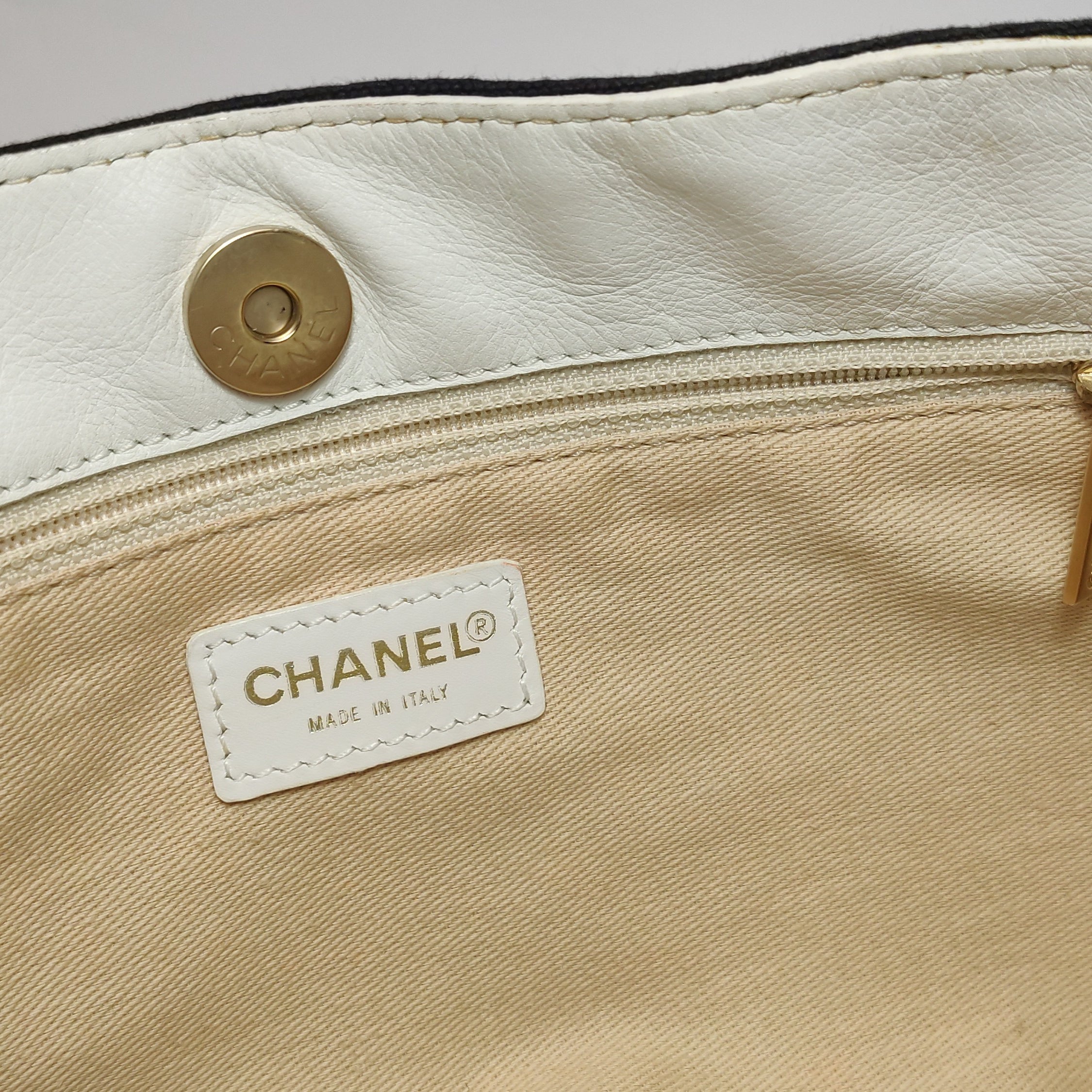 Vintage Chanel Canvas & Leather Shoulder Bag