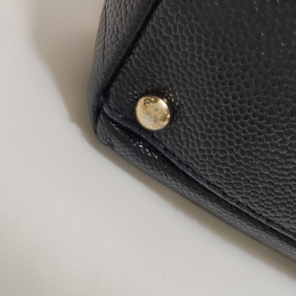 Chanel Caviar Leather CC Logo Hobo Bag