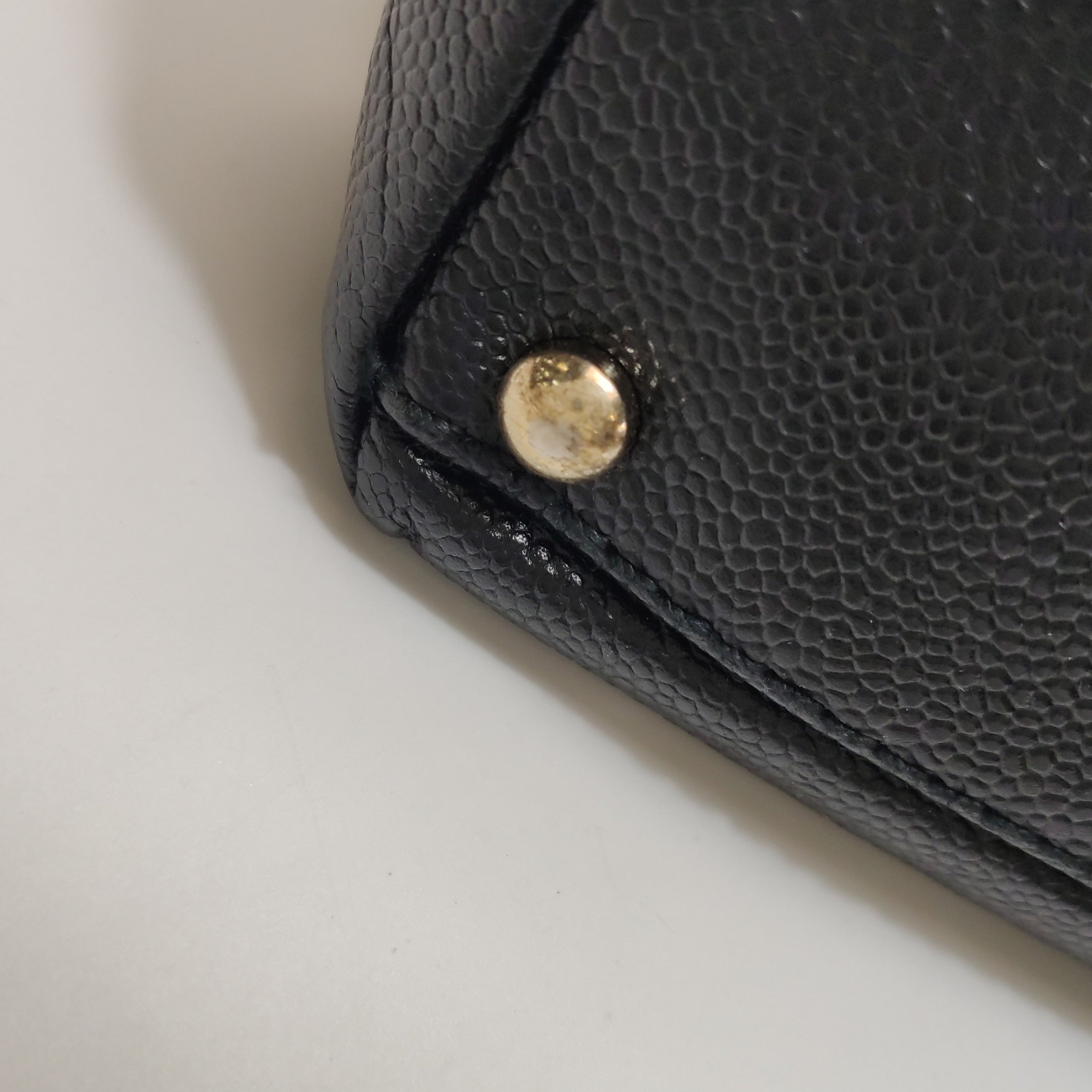 Chanel Caviar Leather CC Logo Hobo Bag
