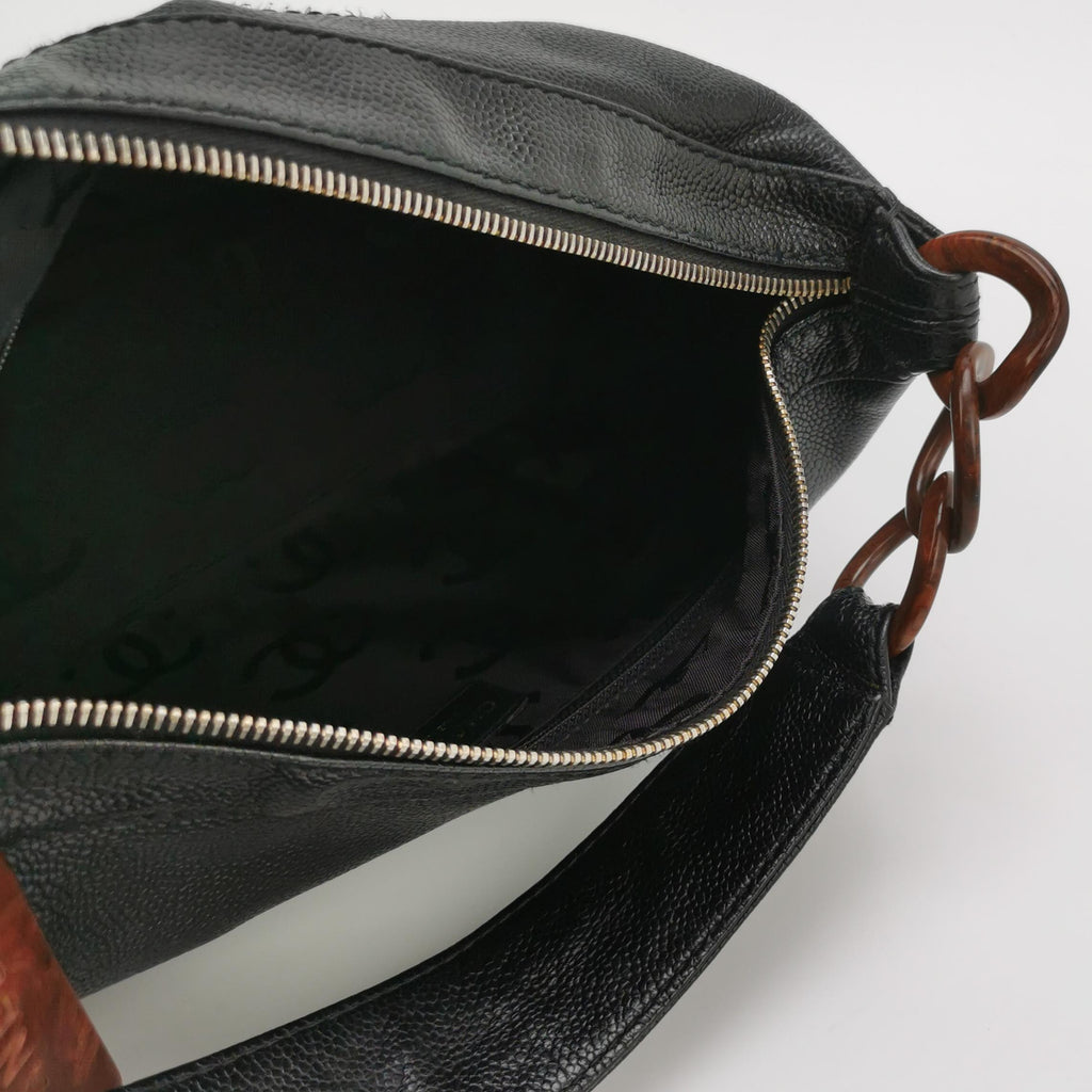 Chanel Caviar Leather CC Logo Hobo Bag