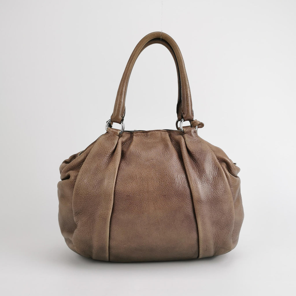 prada solid color letter logo handbag