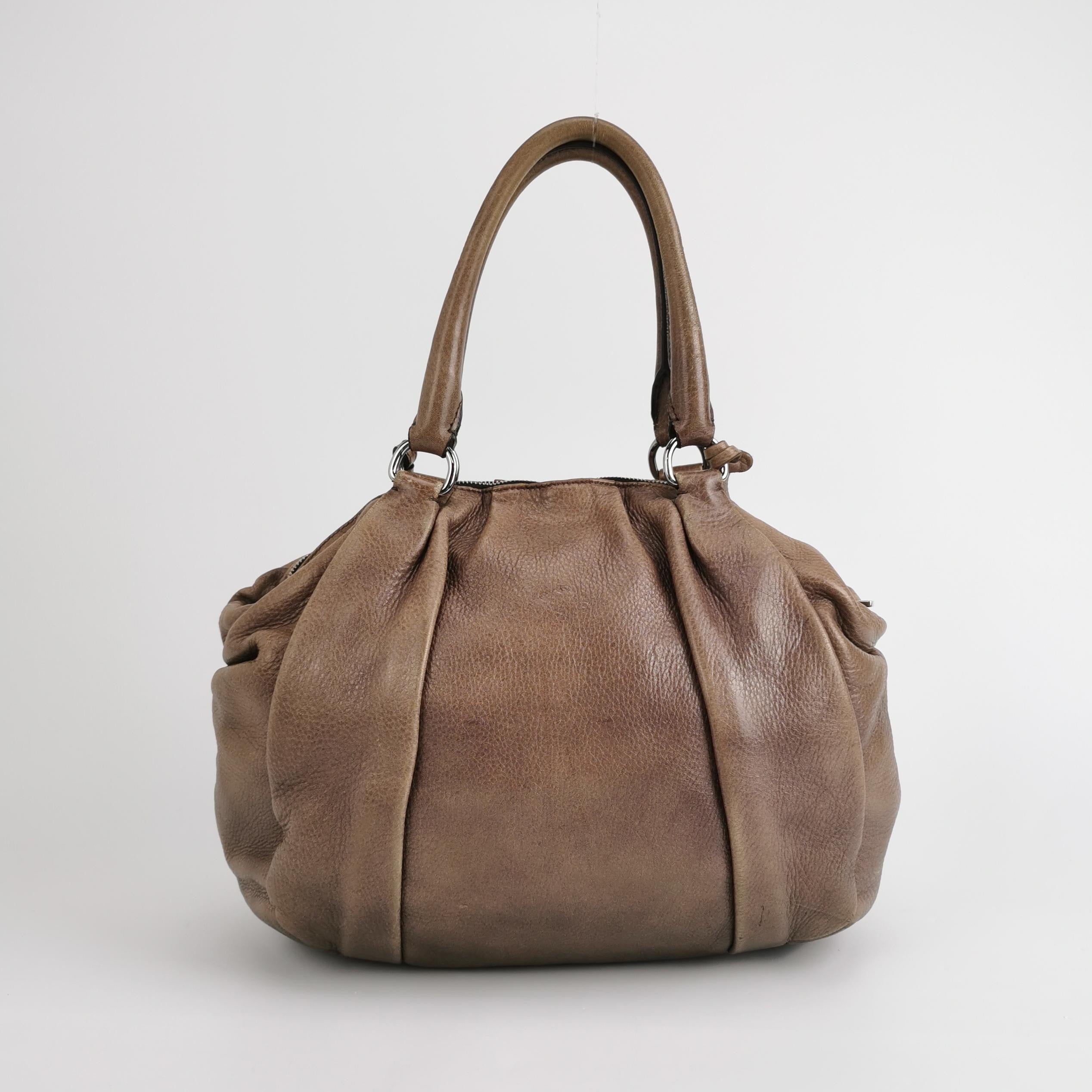 prada solid color letter logo handbag