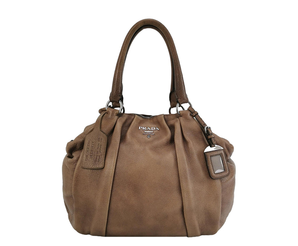 prada solid color letter logo handbag