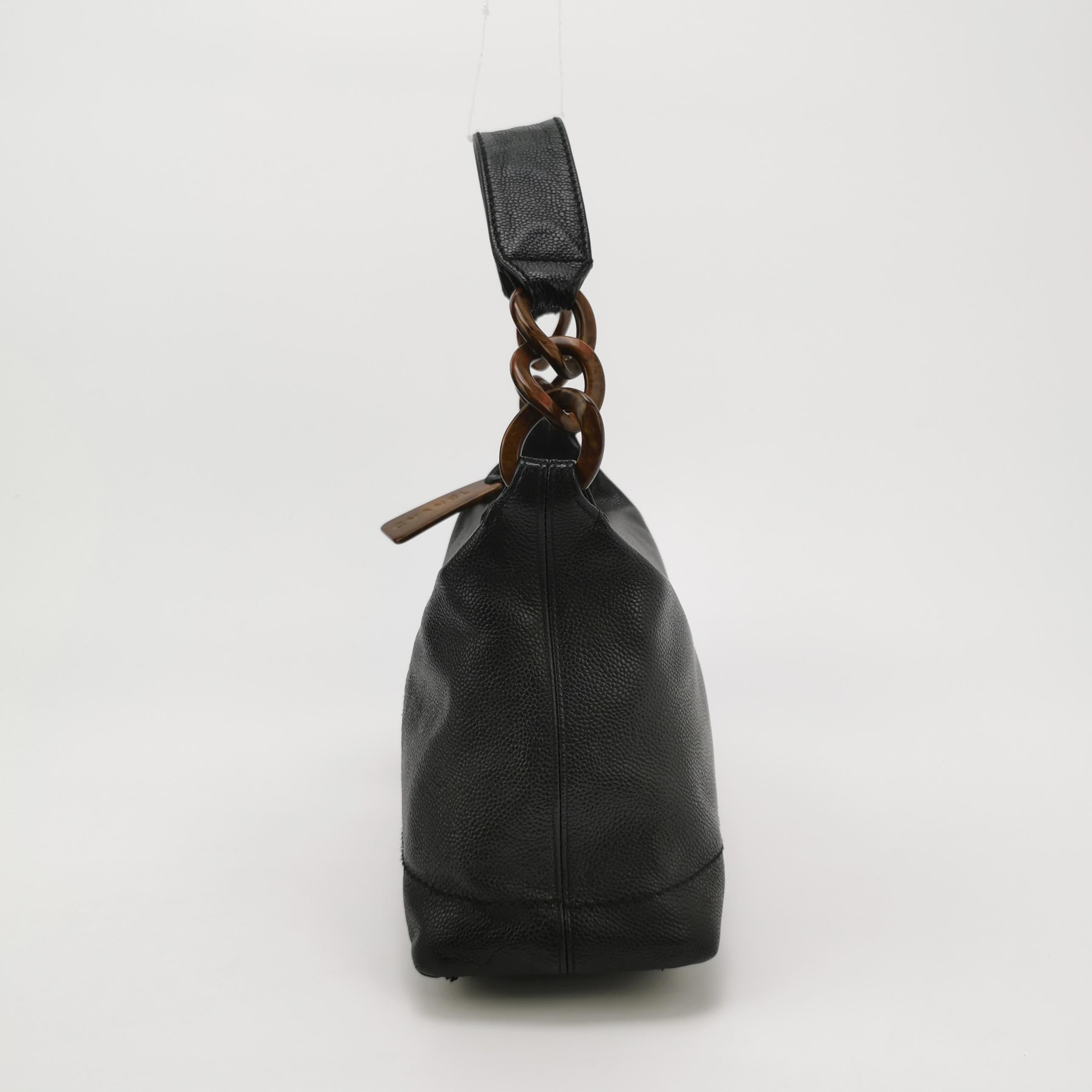 Chanel Caviar Leather CC Logo Hobo Bag