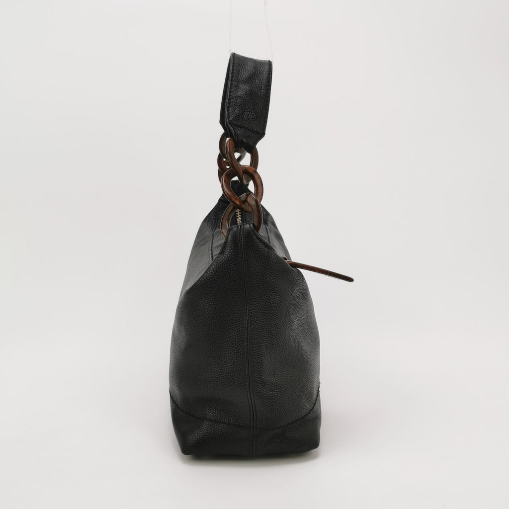 Chanel Caviar Leather CC Logo Hobo Bag