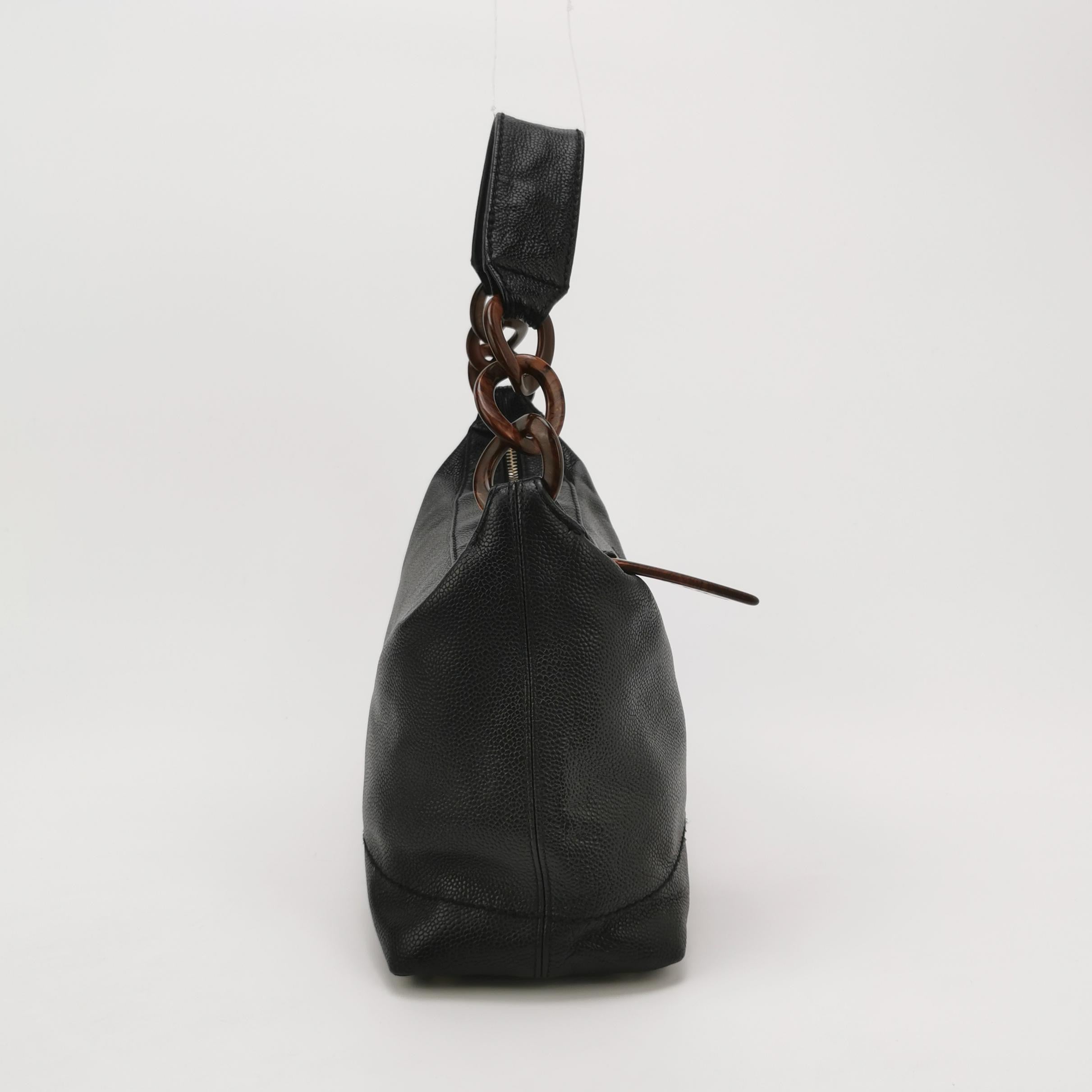 Chanel Caviar Leather CC Logo Hobo Bag