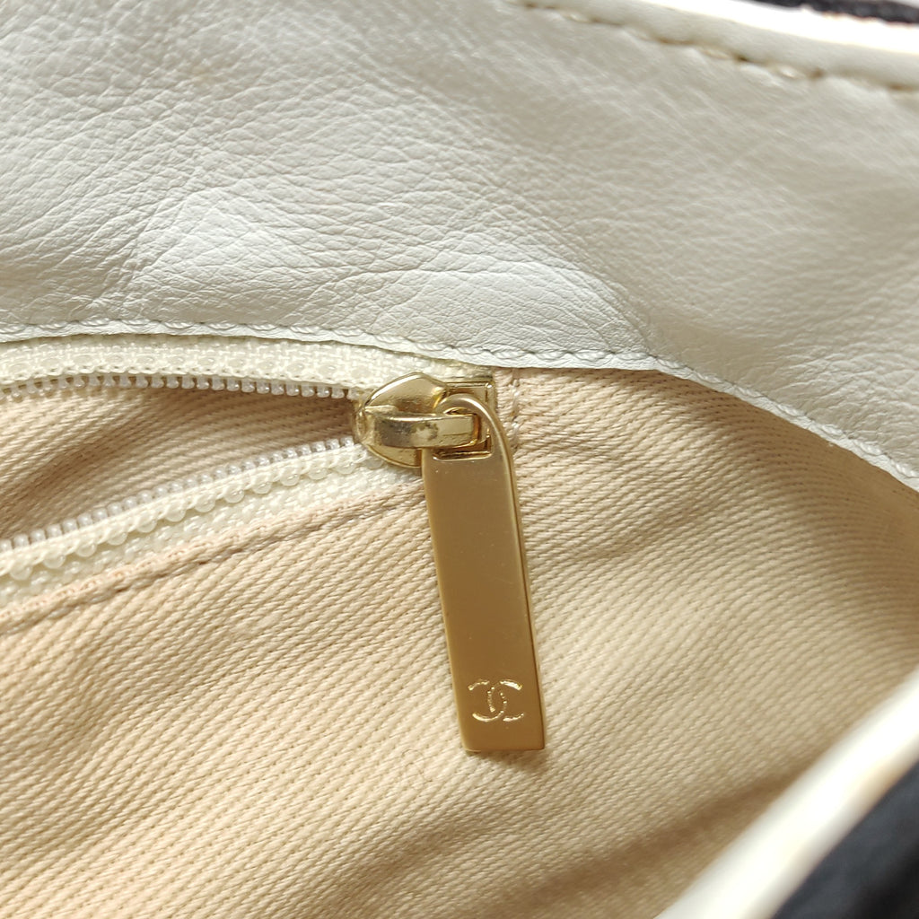 Vintage Chanel Canvas & Leather Shoulder Bag