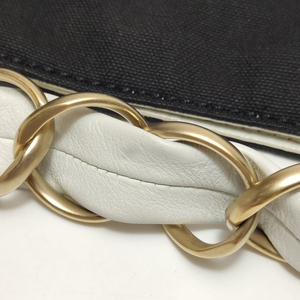 Vintage Chanel Canvas & Leather Shoulder Bag