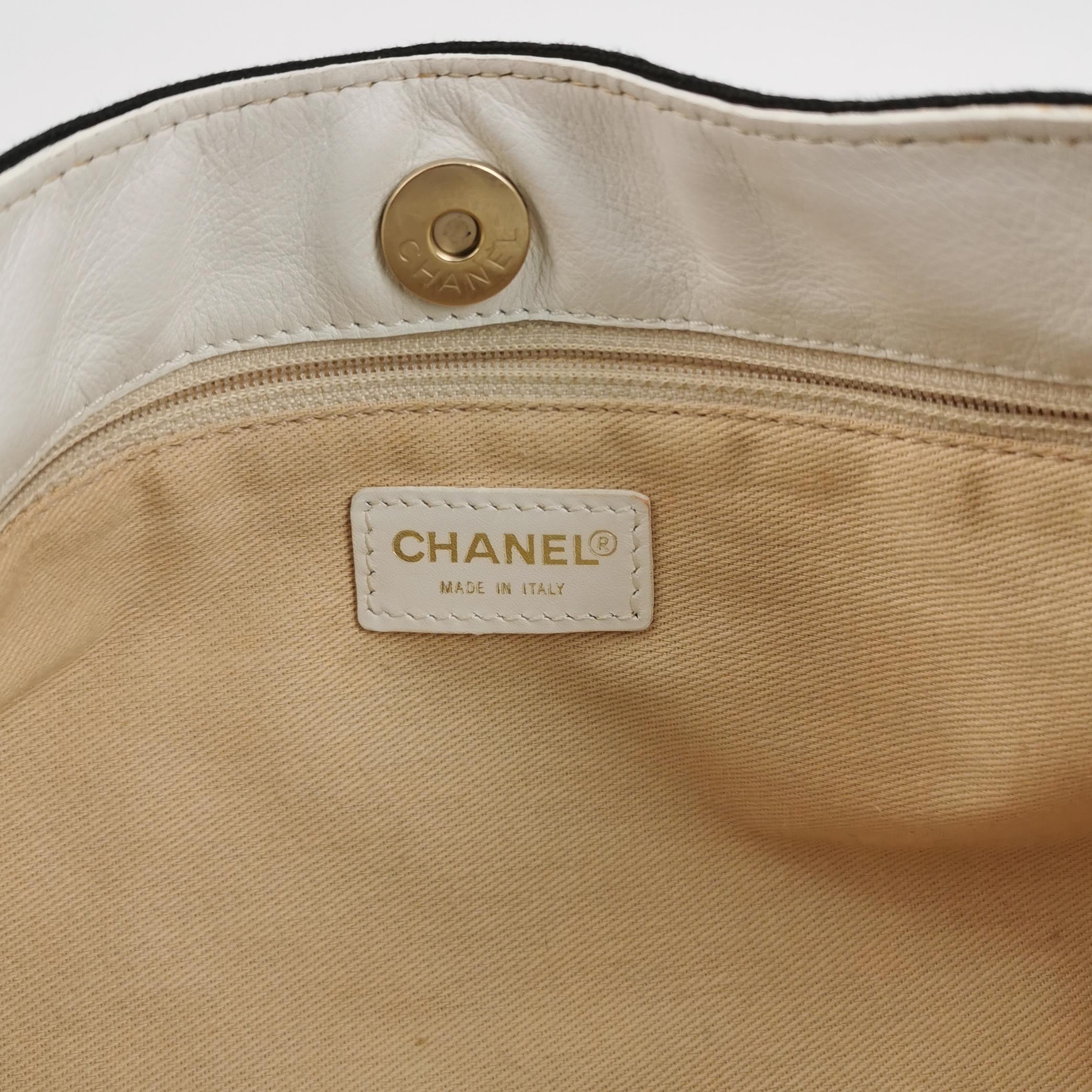 Vintage Chanel Canvas & Leather Shoulder Bag