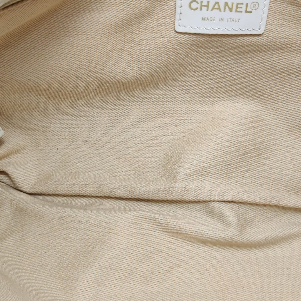 Vintage Chanel Canvas & Leather Shoulder Bag