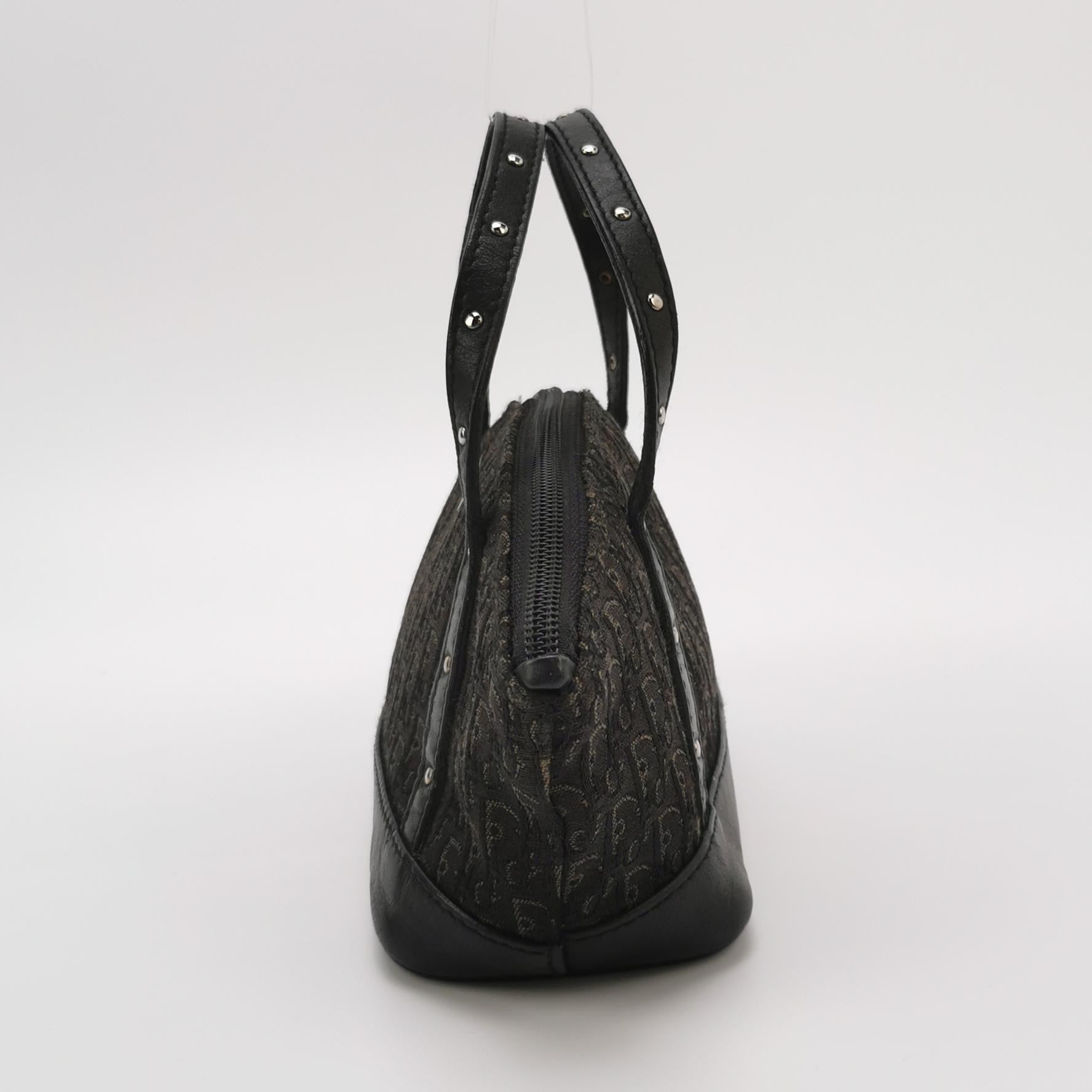 dior leather and canvas monogram bag