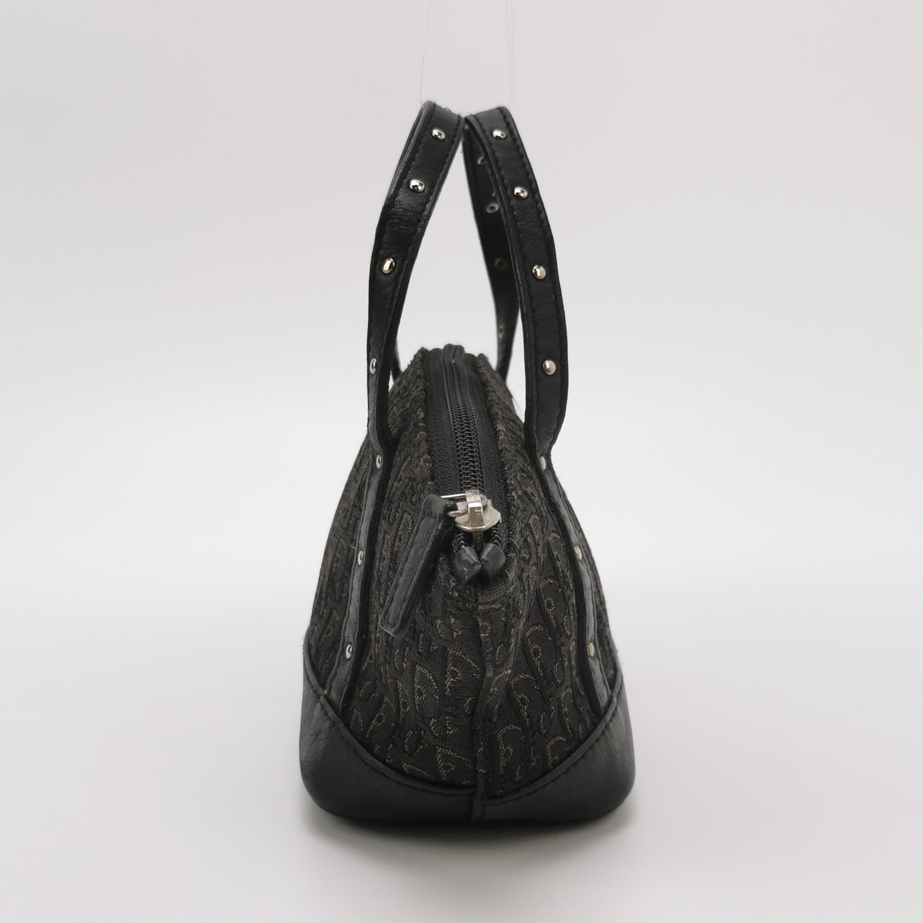 dior leather and canvas monogram bag