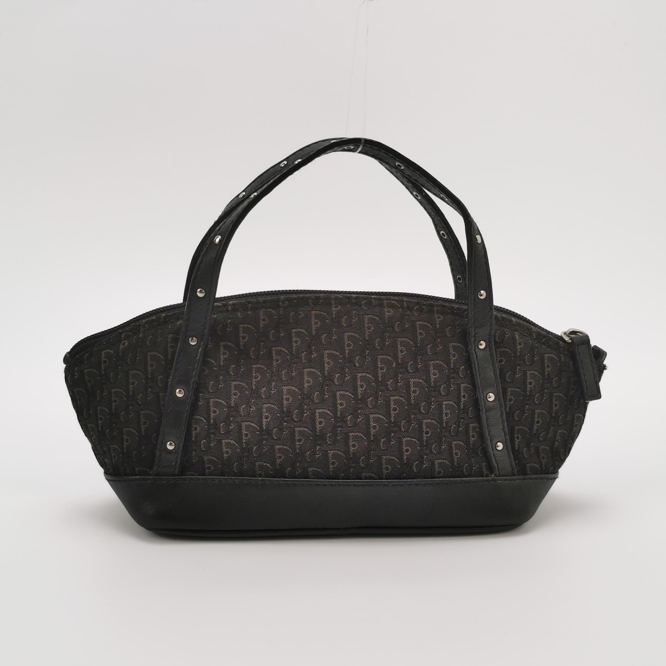 dior leather and canvas monogram bag