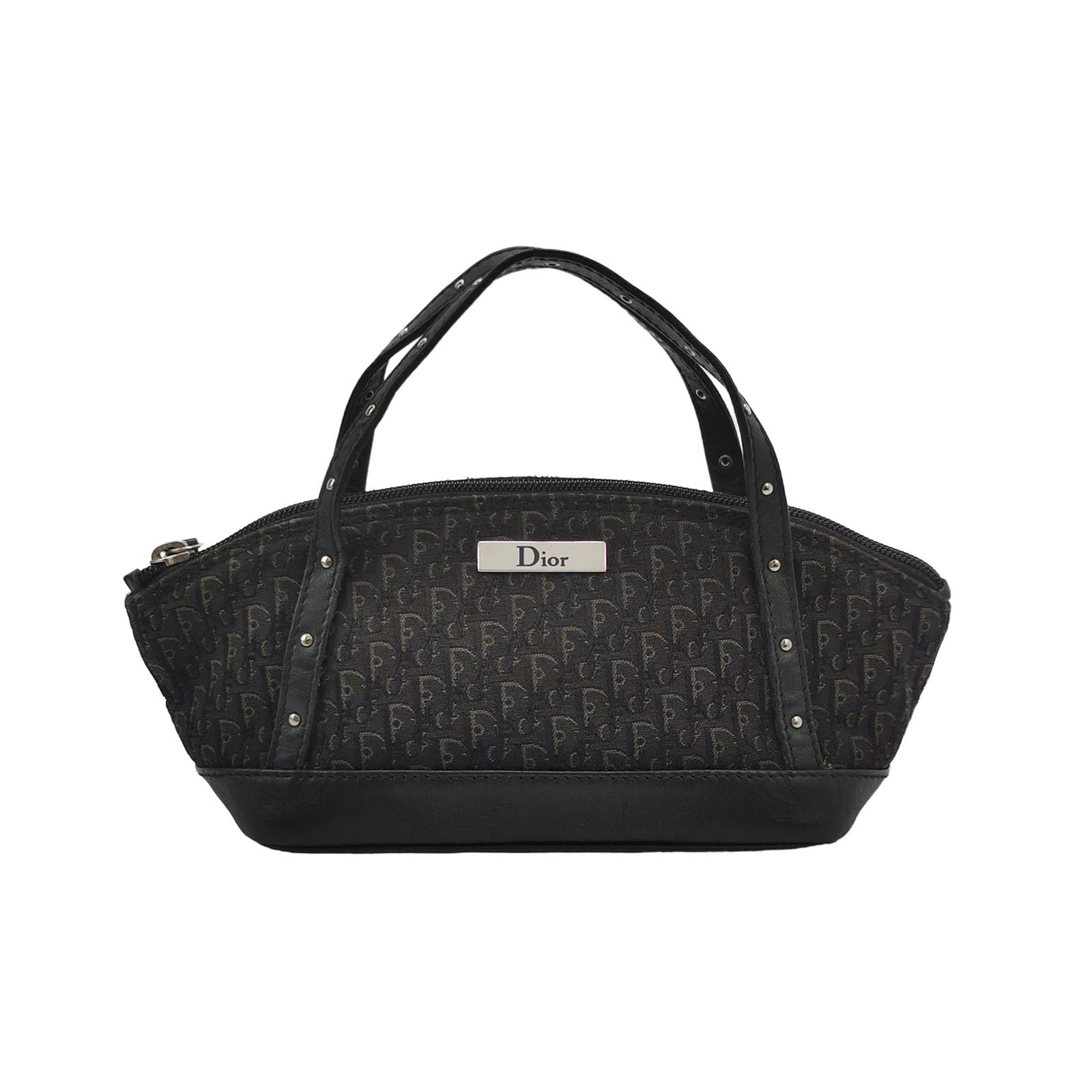 dior leather and canvas monogram bag